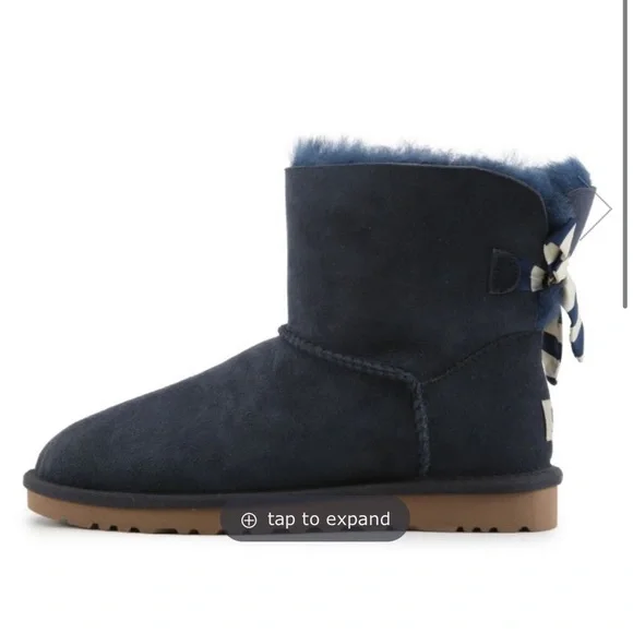 Ugg Australia mini Bailey navy blue boots size 7 - Picture 2 of 9